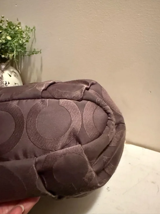 Coach Op Art Madison Lindsey Large Gray Handbag Satchel Tote $358 - Picture 7 of 12